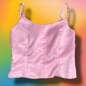 Sparkly pink corset tank top